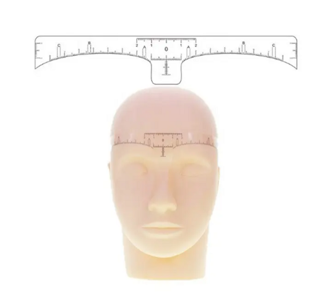 Self-adhesive eyebrow ruler