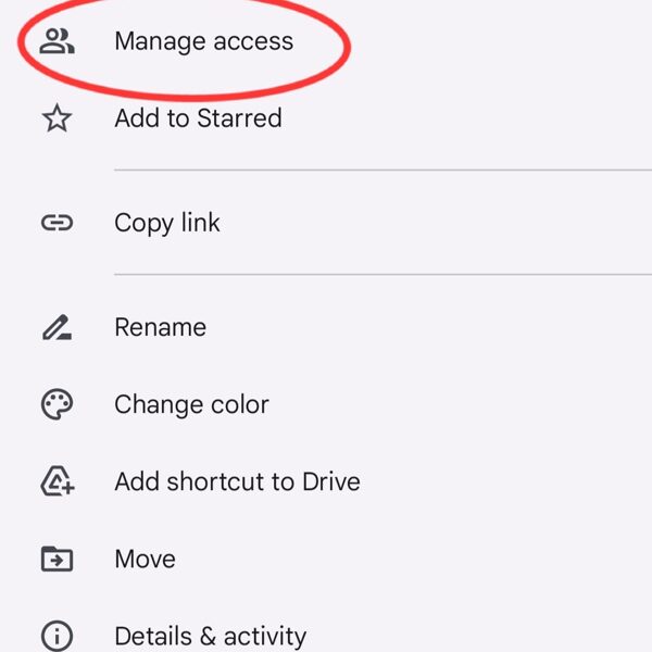 Go to folder settings and choose- Manage access